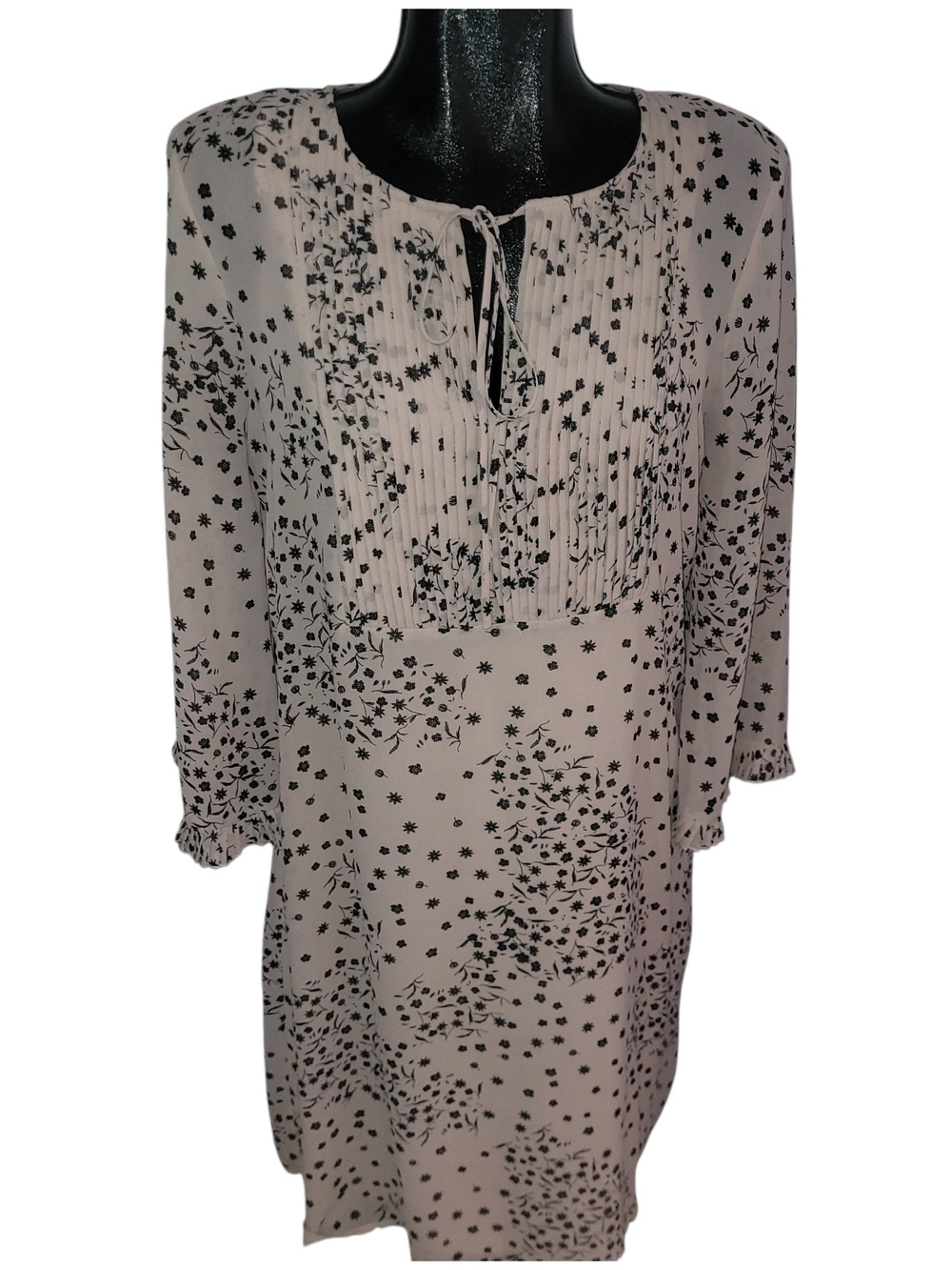 Contemporaine Light Blush Pink Floral Print Tunic Shift Dress Size 10